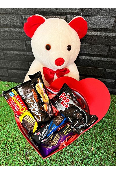 ozbience Tatlı Ayıcık ve Çikolatalı Kalp Hediye Kutusu, Doğum Günü, Sevgiliye...