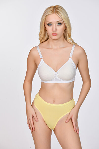 Mercan Kadın Slip Külot Sarı Renk 4'lü paket