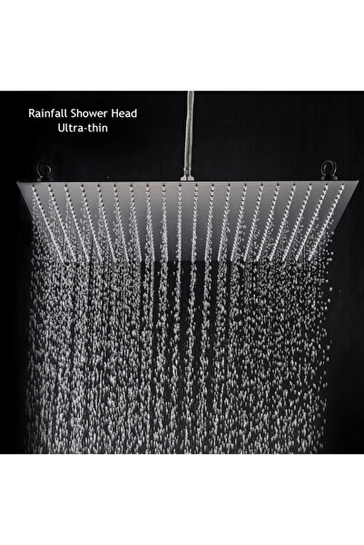 Mexen Matte black shower head, 50 x 50 cm