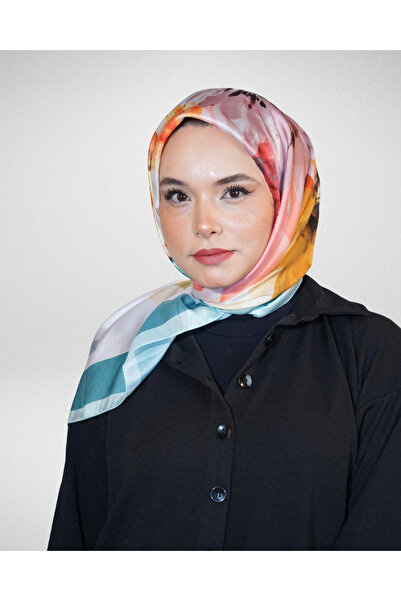 Akel Digital Crystal Scarf Pastel Floral Pattern