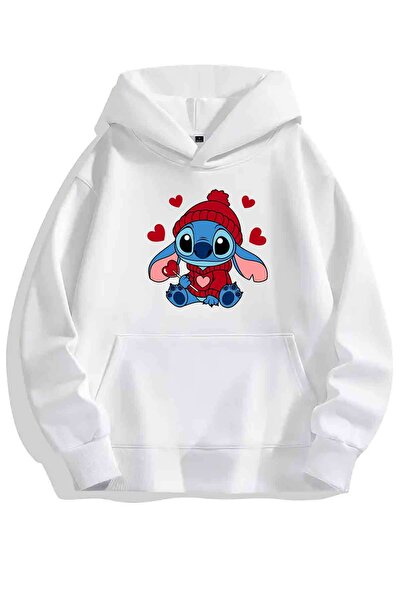 FUWEAR سويت شيرت للجنسين بغطاء رأس سويت شيرت ستيتش مطبوع