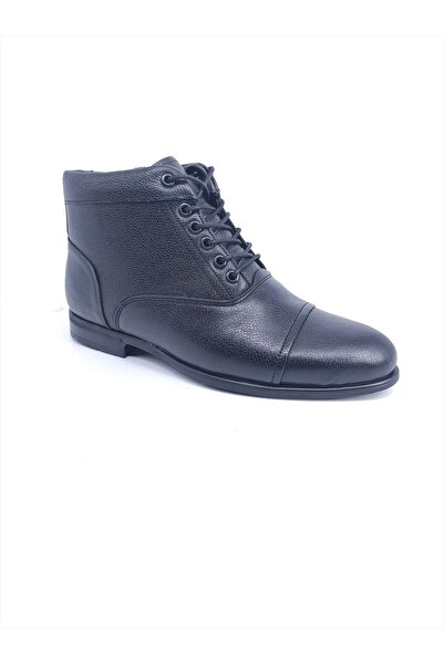 DERİMAS 02-3603 Hakiki Deri Siyah Klasik Erkek Bot