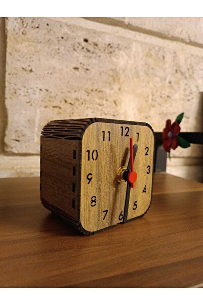 GHY AHŞAP Modern Ahşap Dekoratif Masa Saati