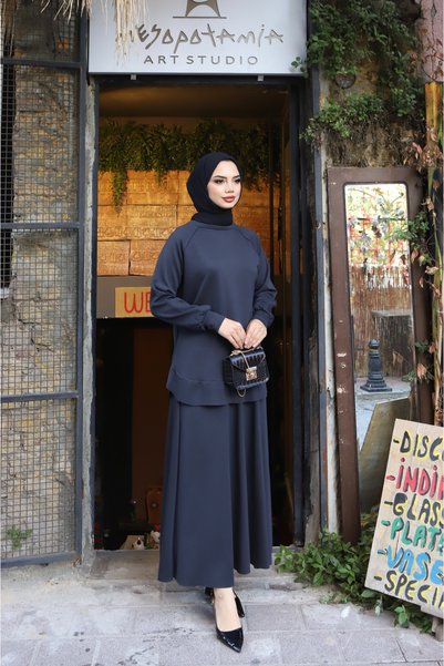 NİSUM MODA Oval Kesim Modal Etekli Takım
