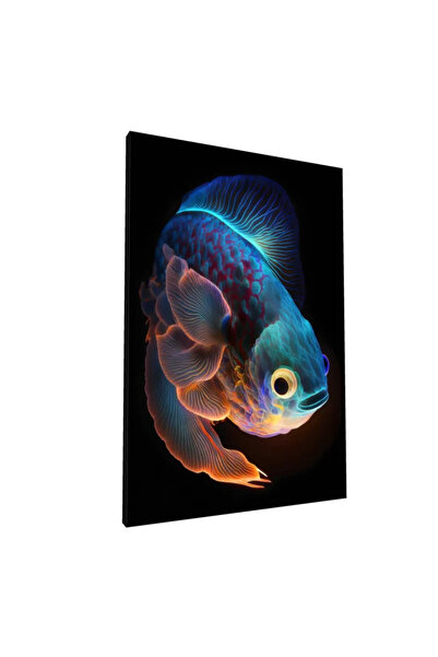 PozaTablou Pictură pe pânză: Pește neon în culori vibrante 70x100 cm