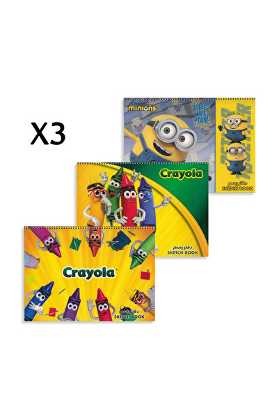 Rainbow Max باقة كراسات كرتونية – 3 دفاتر (Crayola / Minions)