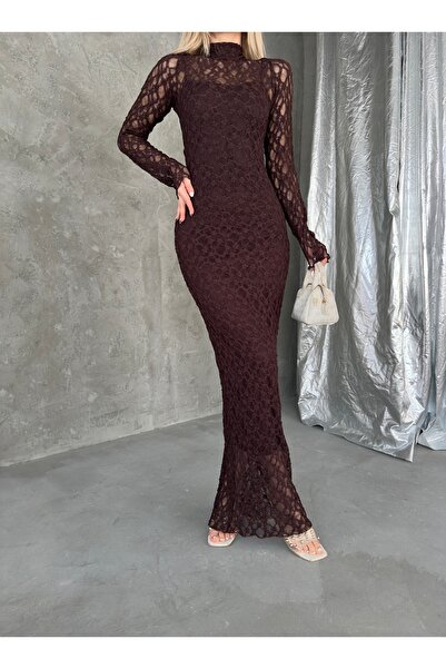 Paraf style Kadın Uzun Kollu Dantel Abiye