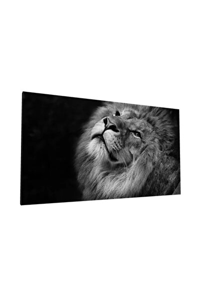 PozaTablou Pictură pe pânză: Portret de leu alb-negru 110x60 cm