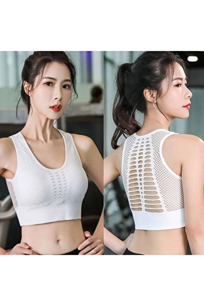 FASHION حمالة صدر رياضية نشطة قابلة للتهوية بظهر شبكي - راحة بدون درزات للحرك...