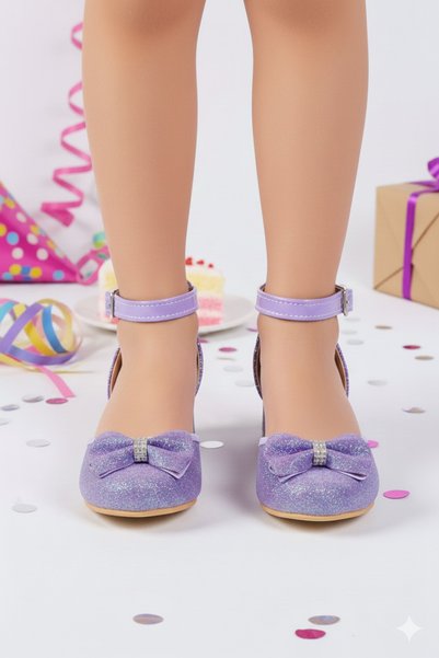 NeSe Shoes Girl's Bow Princess Heeled Shoes
