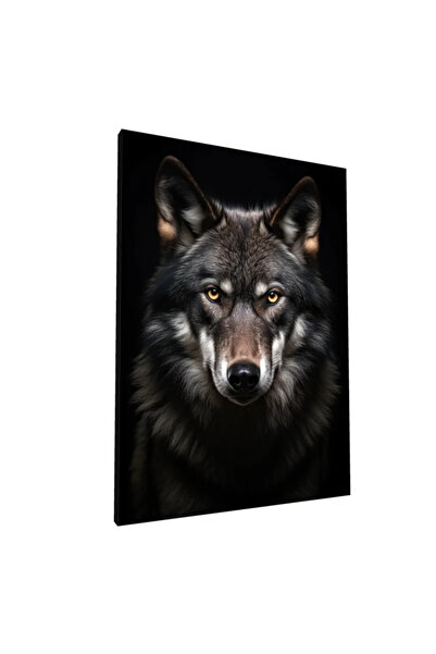 PozaTablou Pânză: Portret realist de lup cu privire intensă 80x110 cm