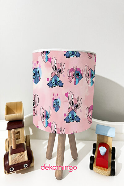 dekomingo Pink Floor Lillo and Stitch Patterned Lamp Shade