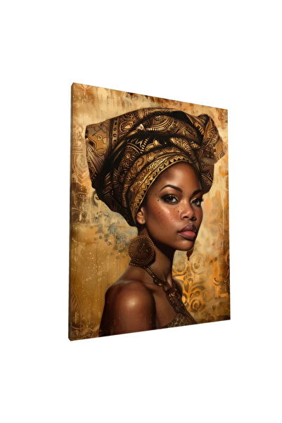 PozaTablou Pictură pe pânză: Portret feminin cu accente tribale 70x90 cm