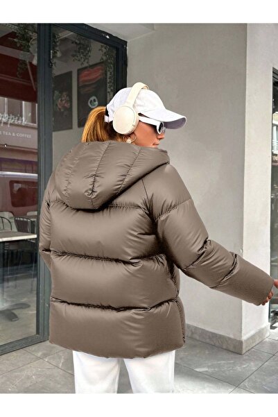 MOONHİLL WOMENS FASHİON Inflatable Reglankol Coat