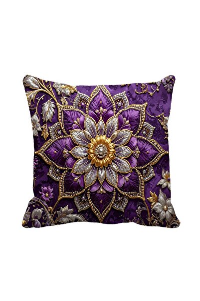 Queen Jera Husă de pernă Mandala Flower Purple 43 x 43 cm - Husă de pernă dec...