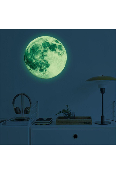 MaffStuff Green Moon Phosphorescent Sticker 22 cm Self-adhesive Interior Deco...