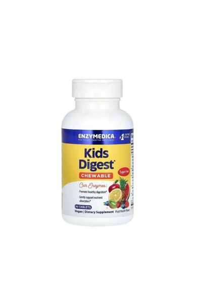 Enzymedica Kids Digest Chewable, punch cu fructe, 90 tablete masticabile -