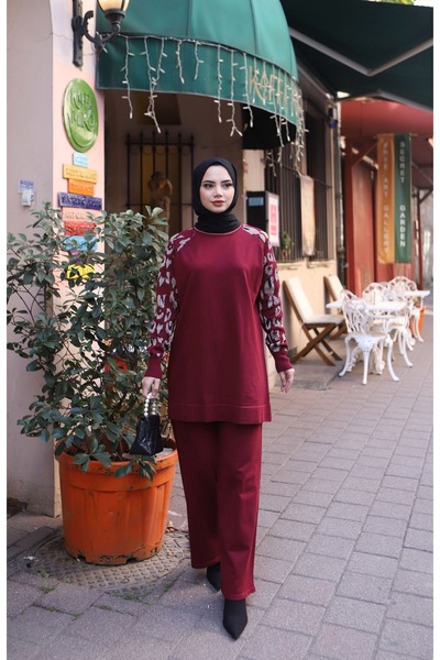 NİSUM MODA Leopard Patterned Mercerized Suit