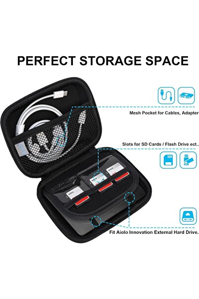 Lacdo Hard Drive Carrying Case for Aiolo Innovation Ultra Slim Portable HDD -...