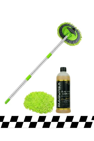 MAGUREX Cilalı Oto Yıkama Şampuanı 800ML ve Çizmez Mikrofiber Temizleme Mopu ...