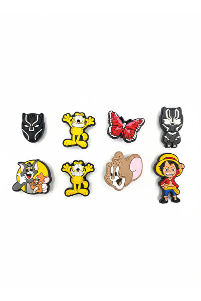 pivok 10’lu Karışık Terlik Süsü   Seti – Luffy Garfield Stitch Tom Jerry Char...