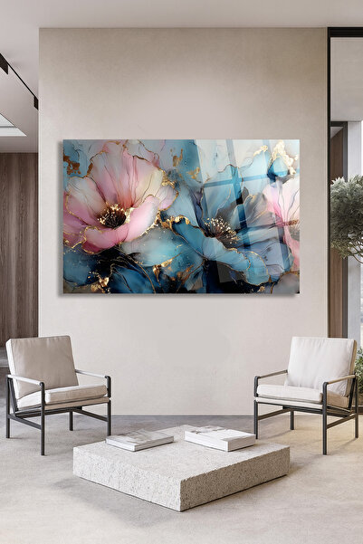 TAULART TABLO DE CADOU STILAT PENTRU CASA CU COMPOZIȚIE ABSTRACTĂ DE FLORI ST...