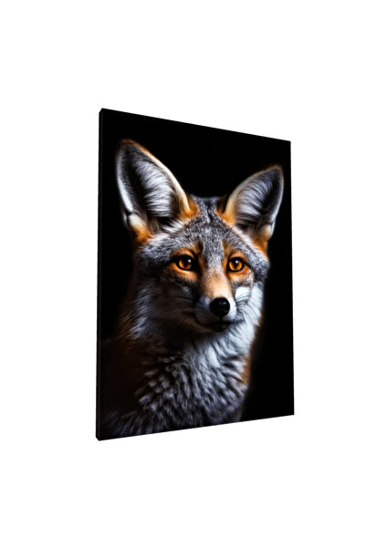 PozaTablou Pictură pe pânză: Portret de vulpe în lumină dramatică 70x100 cm