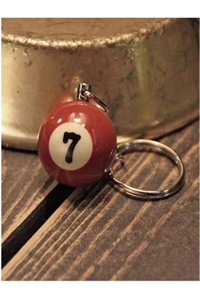 abnturk 7 no  Büyük Boy Bilardo Topu Anahtarlık  Ø 4 cm Çapında Yeşil Renk Em...
