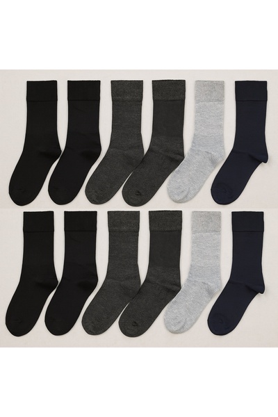 hefox 12 Pairs of Men's Diabetic Non-Squeezing Comfortable Elastic Toe Socks ...