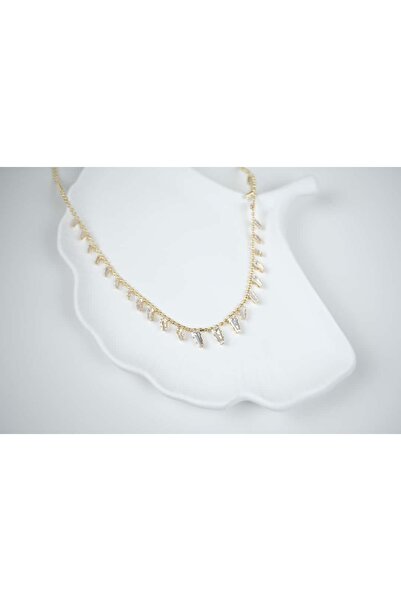 ATELİER TUĞBA قلادة باجيت لامعة KOL038 - 17 سم + 2 سم إضافية