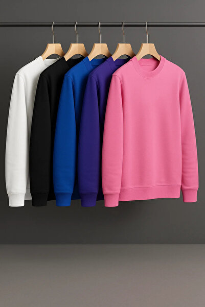COMBİNE MİCHAİL Men's Basic Oversized Premium 5-Piece Sweater
