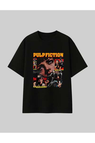 RF Studio Pulp Fiction Printed 100% Cotton Unisex Oversized Retro T-Shirt Tee