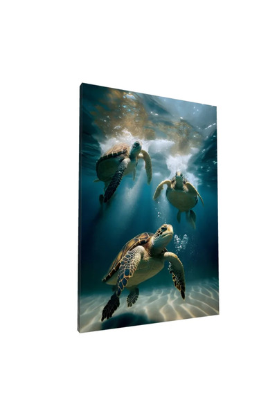 PozaTablou Tablou pe pânză: Țestoase înotând sub apă 80x120 cm