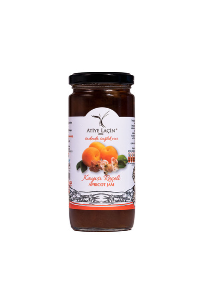 Atiye Laçin مربى المشمش 65% فاكهة، برطمان زجاجي 290 جرام