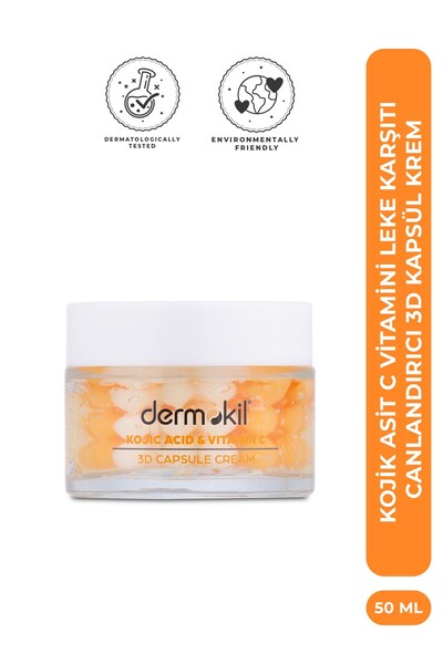 Dermokil Kojik Asit C Vitamini Leke Karşıtı Canlandırıcı 3D Kapsül Krem 50 ml
