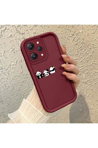 Hontinga Xiaomi Redmi 12 4G Uyumlu Sevimli Panda Düşüme önleyici Yumuşak Sili...