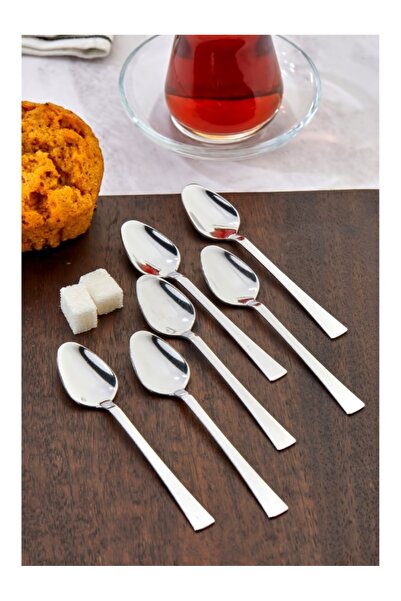 ŞAKİLATA CONCEPT 6 Pieces Steel Luxury Silver Teaspoon - Spoon