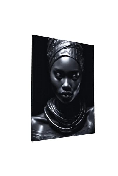 PozaTablou Pictură pe pânză: Portret al Madonei Negre în Tonuri de Negru 70x1...