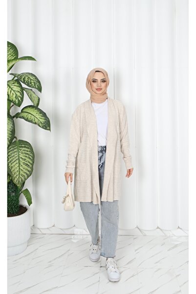 NİSUM MODA Wave Patterned Knitwear Cardigan