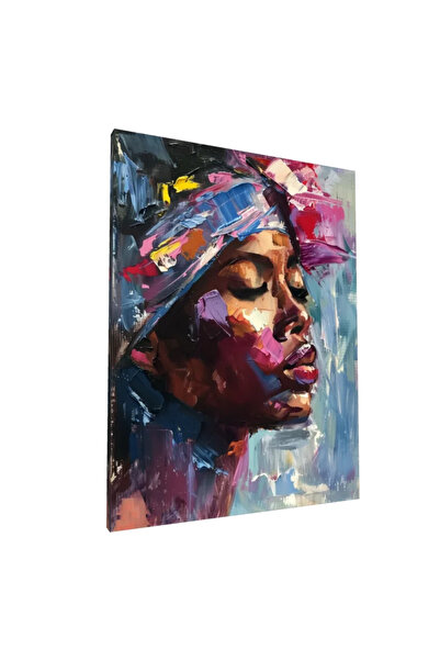 PozaTablou Pictură pe pânză: Portret african expresiv în tușe colorate 70x90 cm