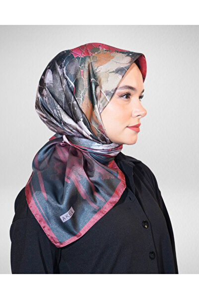 Akel Digital Crystal Scarf Pastel Leaf Pattern