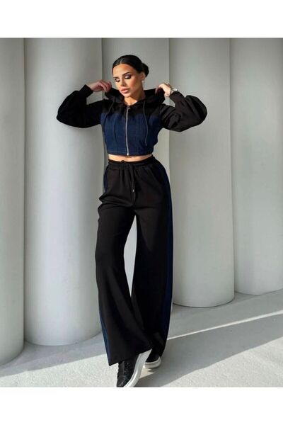 NOXS Kadın Kot Detaylı LÜX Eşofman Takımı