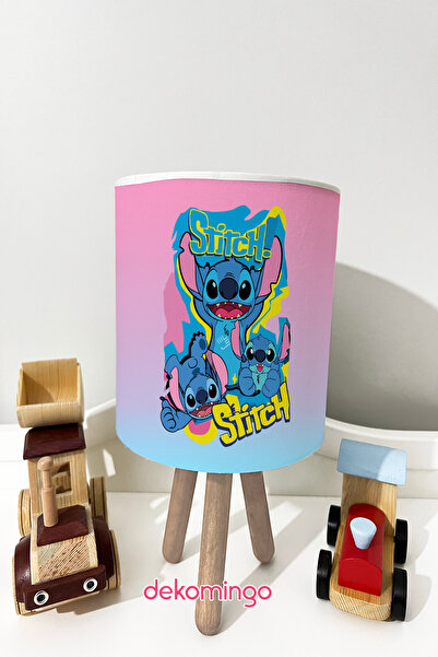 dekomingo Pink Blue Transition Stitch Patterned Lamp Shade