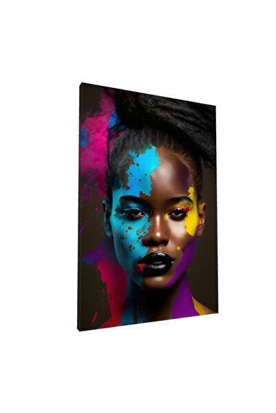 PozaTablou Pânză: Portret vibrant cu influențe africane 70x100 cm