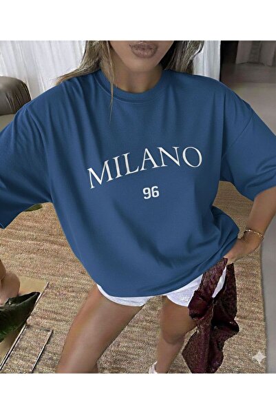 BW Bravely Wear تي شيرت ميلانو 96 مطبوع للنساء