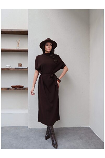 ESRAHELVACI Belted Knitted Long Dress