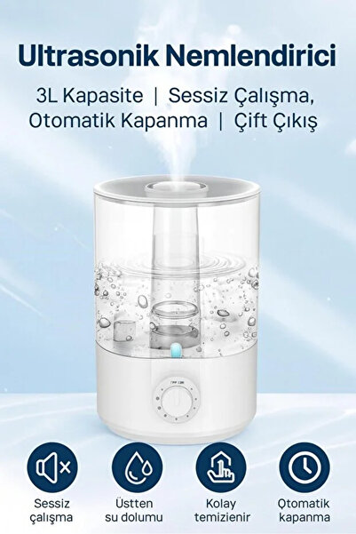 FaroxTech Yeni Nesil İoniser Litre Oda Hava Nemlendirici Buhar Makinesi Aroma...