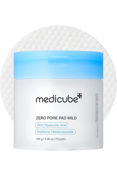 MedicubeClear skin ميديكيوب زيرو بور بادز ميلد 2.0 - تونر لطيف ومهدئ، 70 قطعة