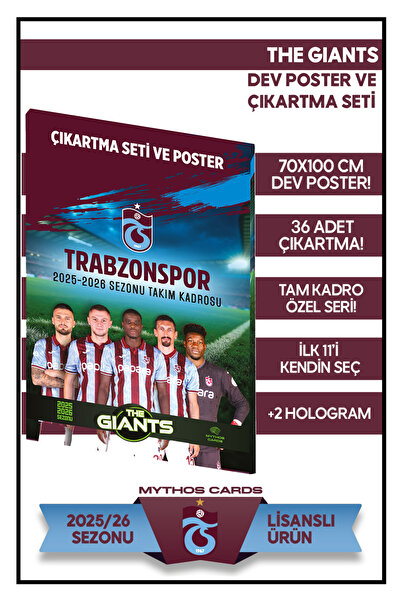 Trabzonspor - THE GIANTS 2025/26 POSTER VE ÇIKARTMA SETİ