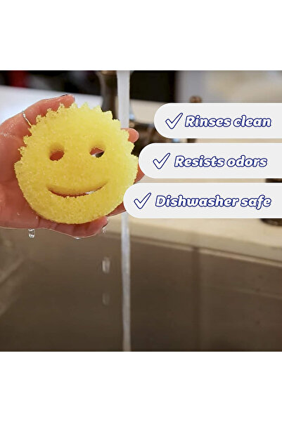 MaffStuff Set of 3 Dish Scrub Sponges for Scratch-Free Cleaning – Multipurpose Kitchen and Bathroom
